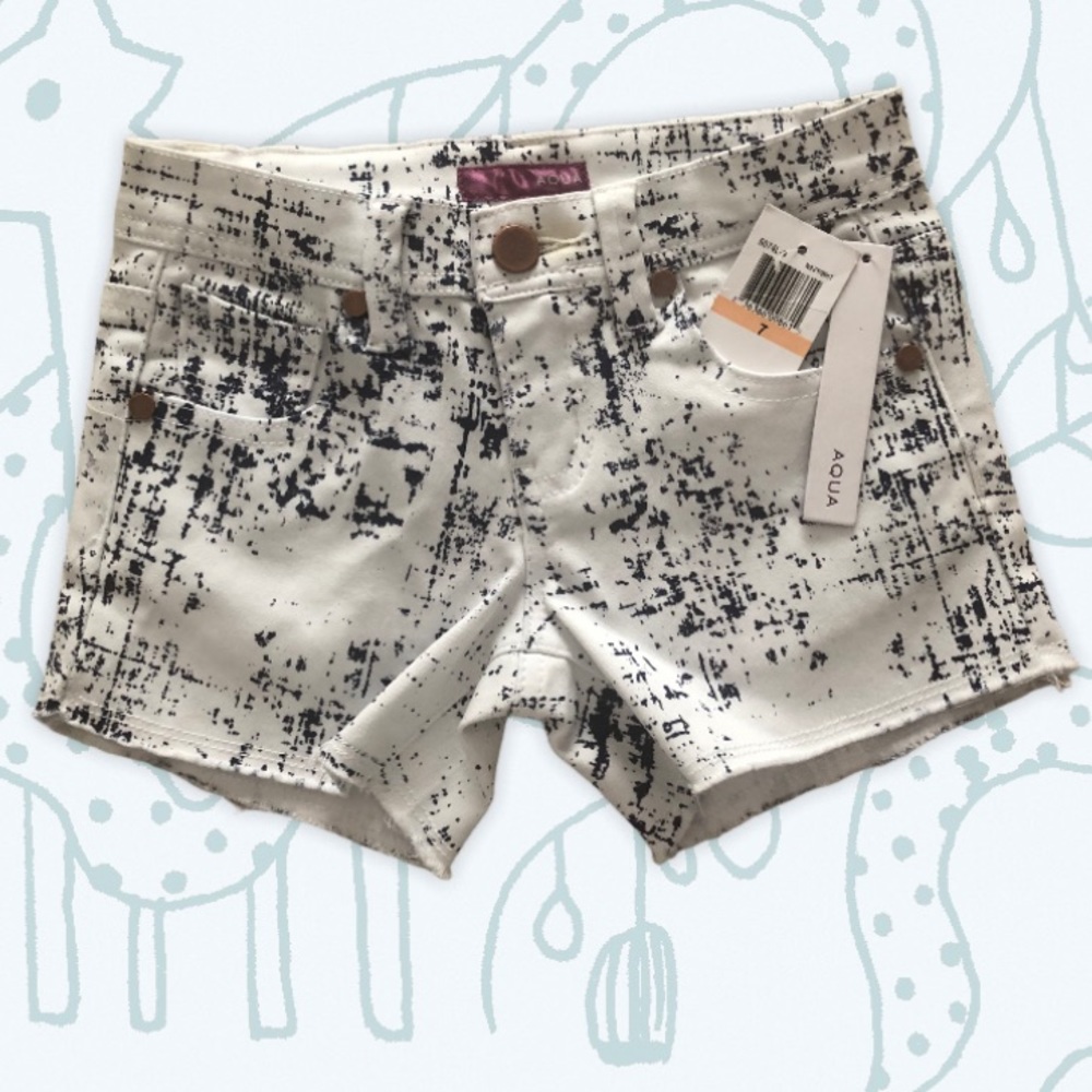 Aqua Girls Shorts size 7 white and blue